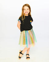 Organic Cotton And Mesh Dress Black
