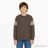 Big Kid (8-18) Marled Crewneck Sweater | Brown