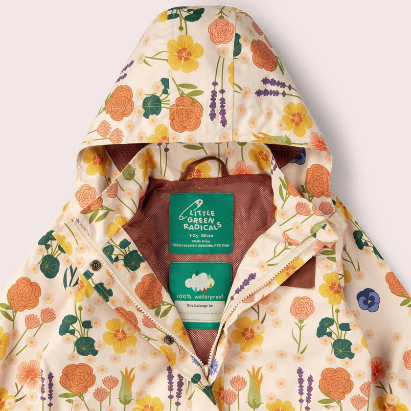 Flower Meadow Recycled Waterproof Raincoat, Multi