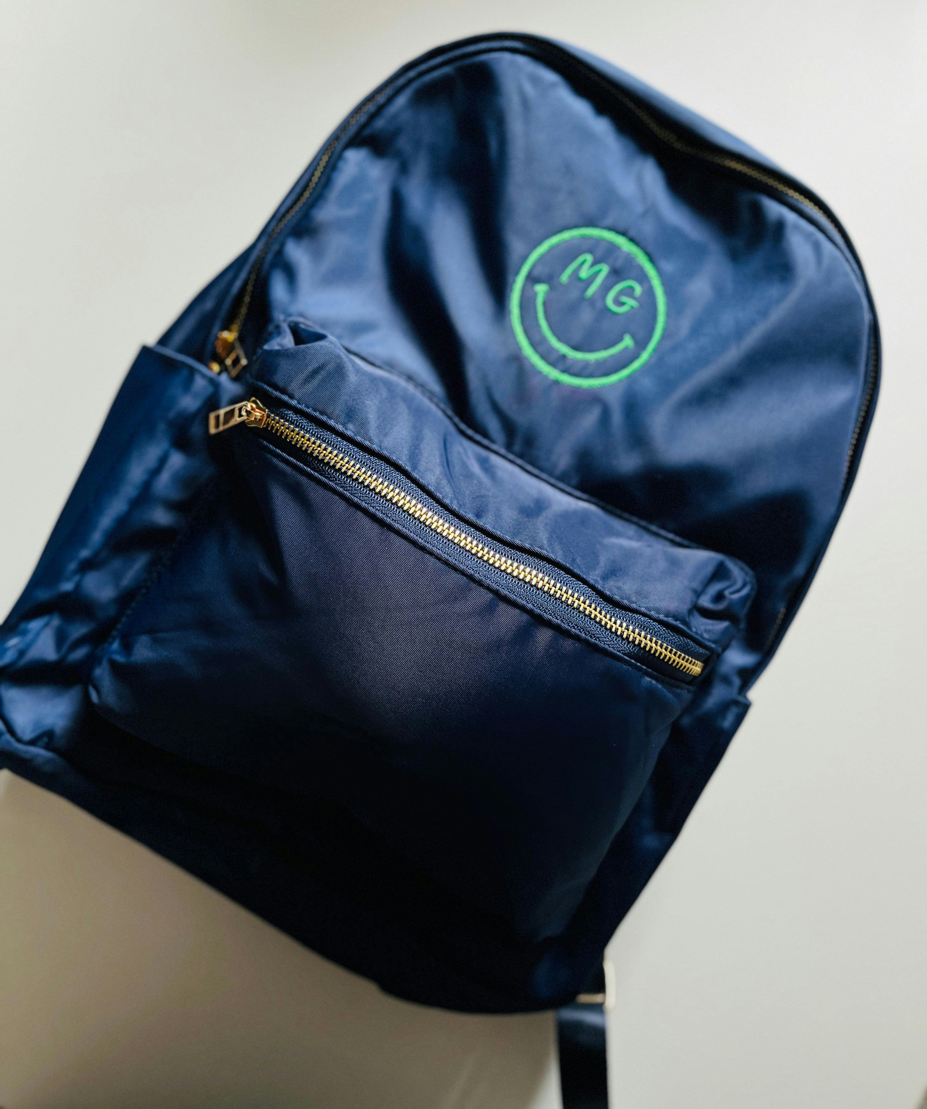 Personal Smiley Embroidered Backpack