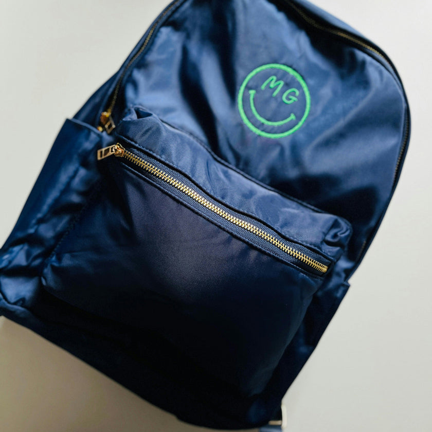 Personal Smiley Embroidered Backpack