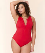 The Malibu One Piece - Eco Nylon - Cherry Red - Classic