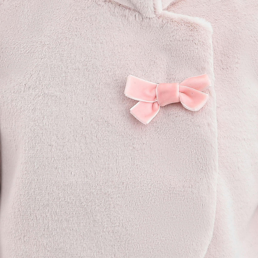 Pink Plush Asymmetrical Coat