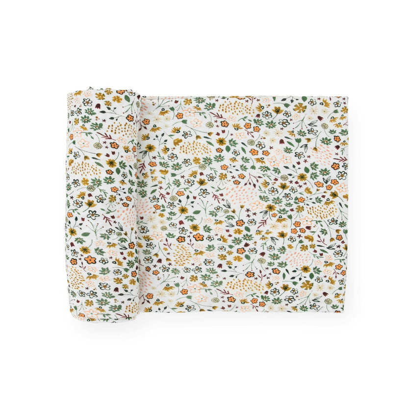 Stretch Knit Swaddle Blanket - Pressed Petals