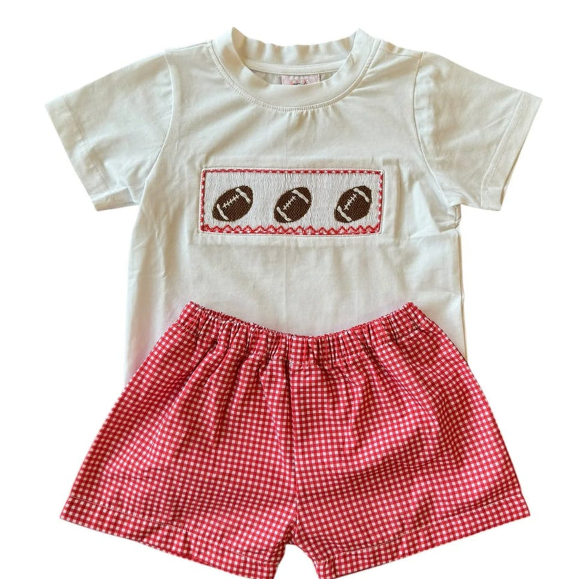 Red Gingham Football - Hallie Bubble