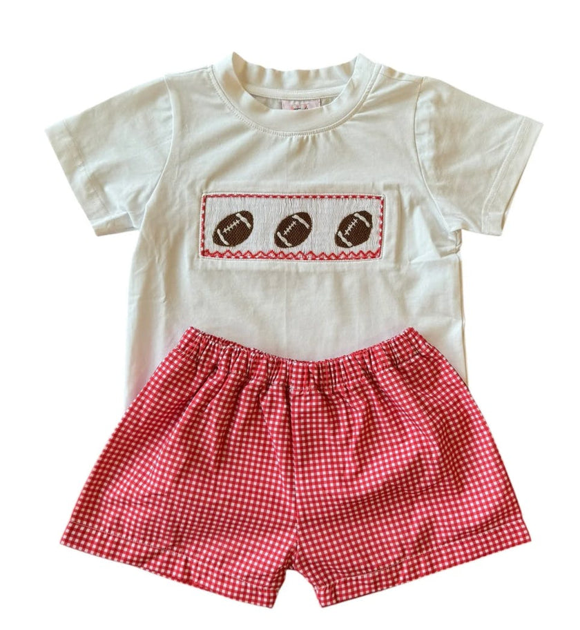 Red Gingham Football - Hallie Bubble