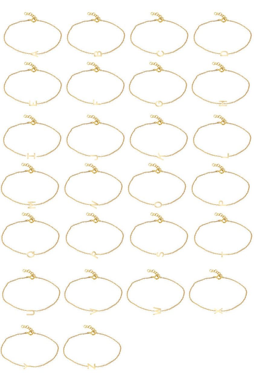 14k Gold Initial Bracelet