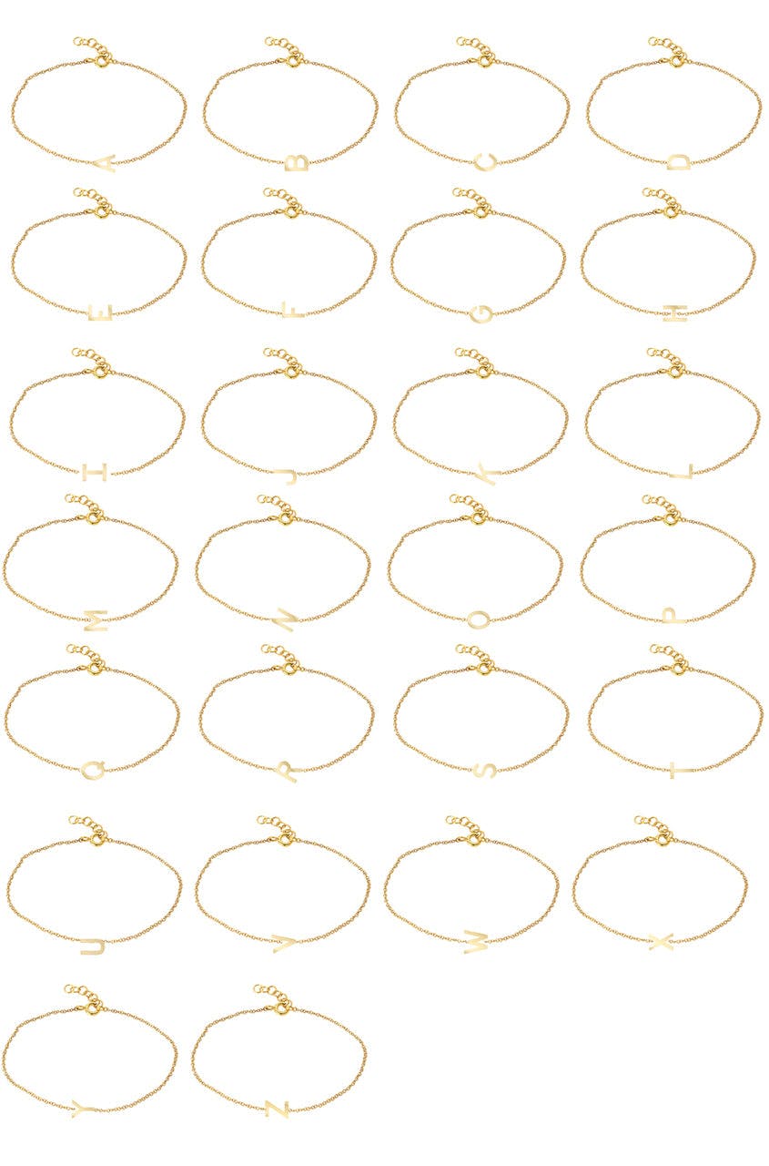 14k Gold Initial Bracelet