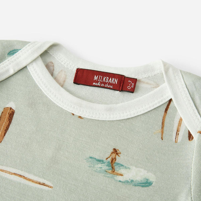 Vintage Surf Bamboo Newborn Gown & Hat Set