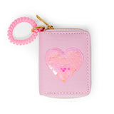 Sequin Heart Spiral Strap Wallet
