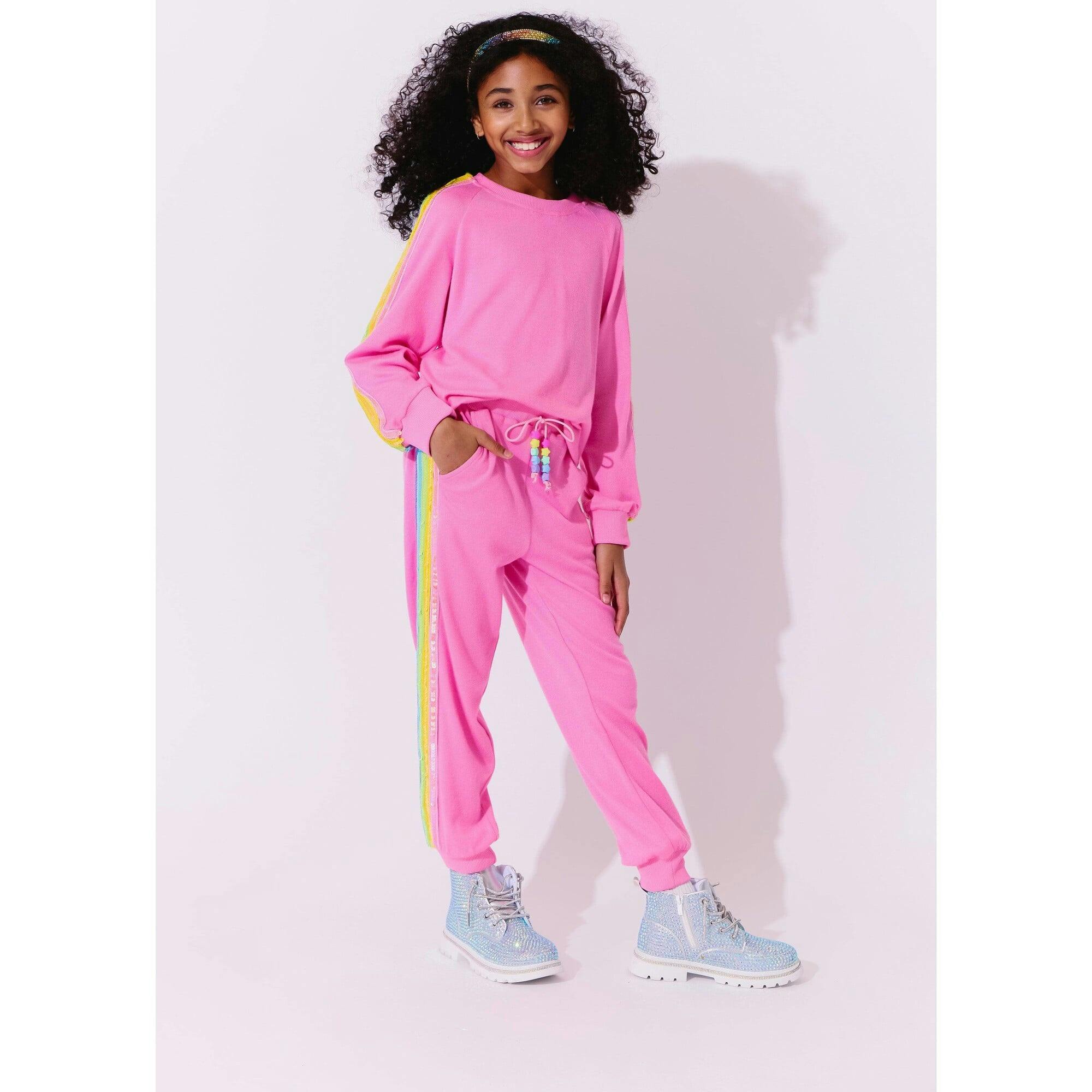 Pink Rainbow Sequin Set