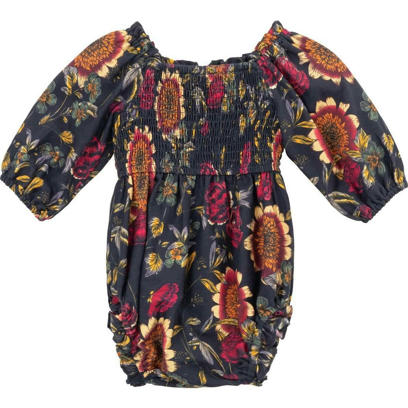Baby Madeline Romper in Moody Sunflower