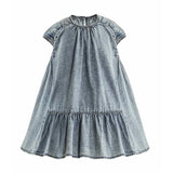 Blue Denim Tiered Dress