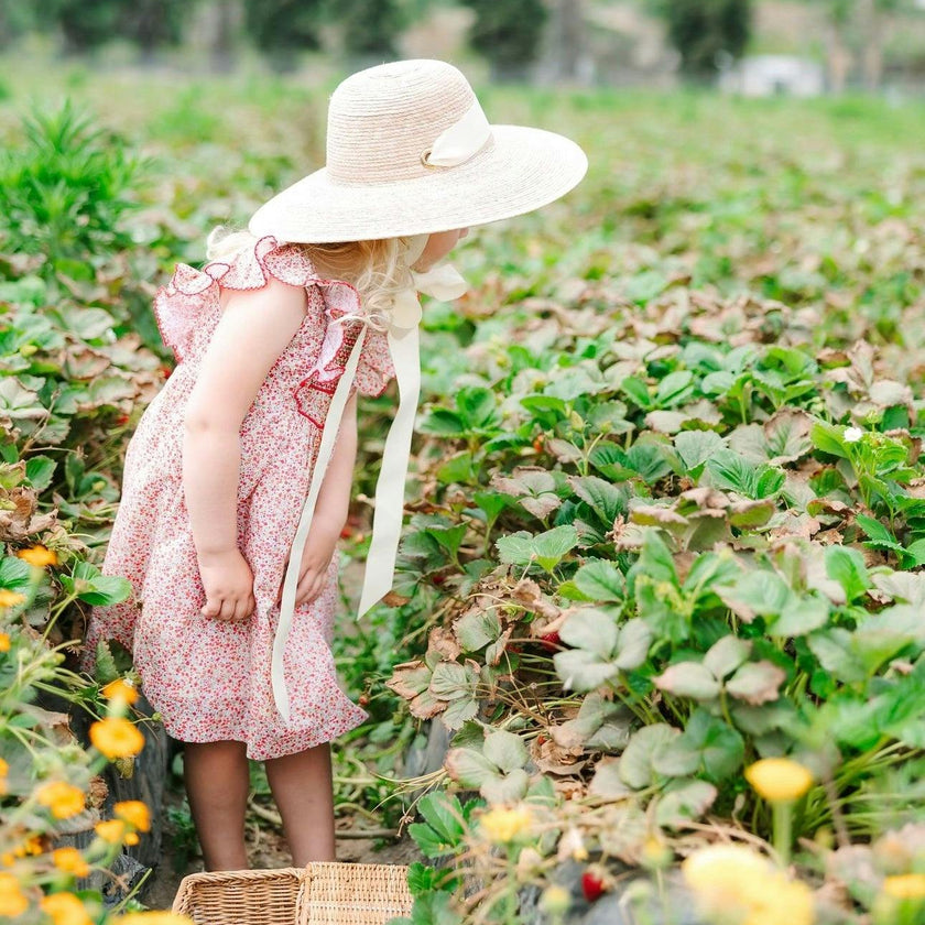 Buttercup Little Girl’s Hat - Vintage Periwinkle Ribbon