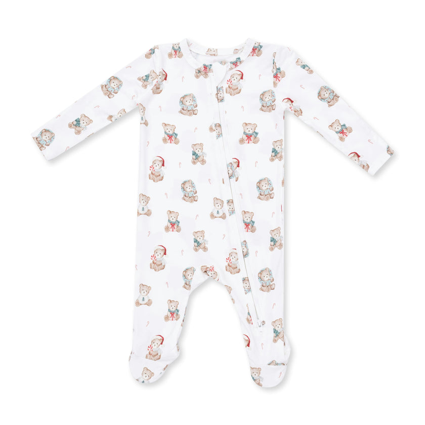 Christmas Teddy Bears Uni - 2 Way Zipper Footie
