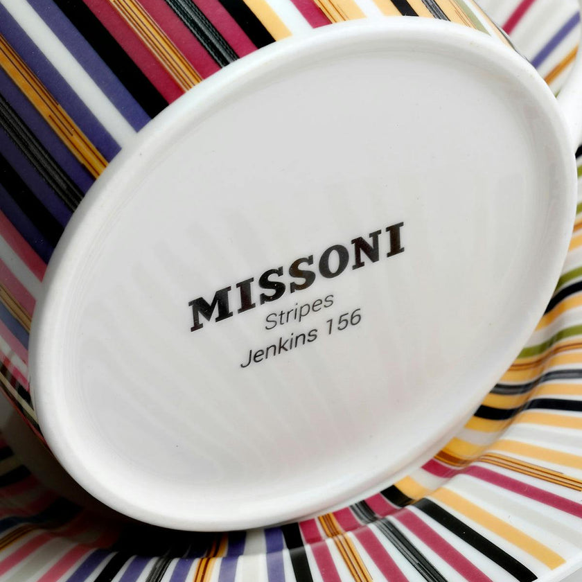 Tea Cup & Saucer Stripes Set of 2 In Luxury Box Jenkins 156 Diam. 3.3"