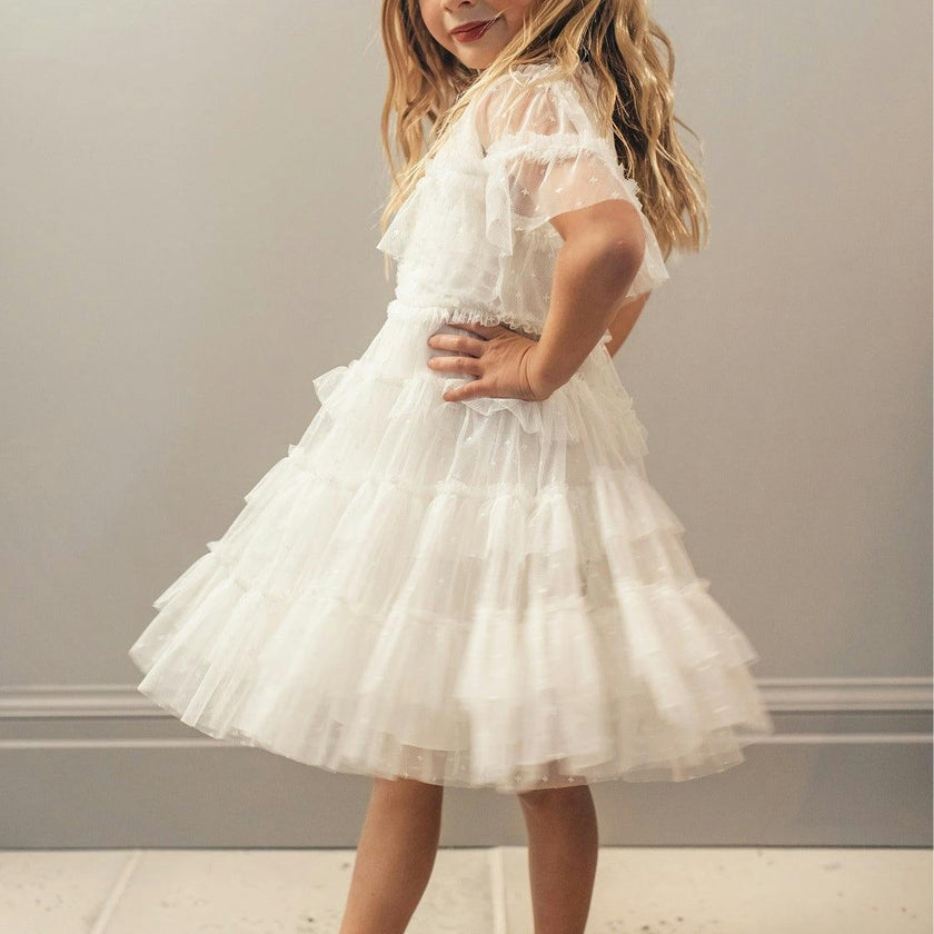 Mini Whimsical Dress in White