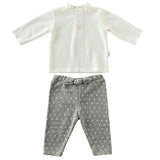 White Kitten Heart Print Outfit