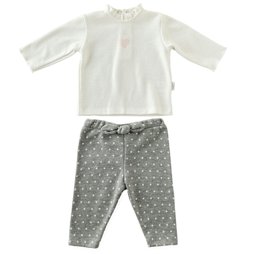 White Kitten Heart Print Outfit