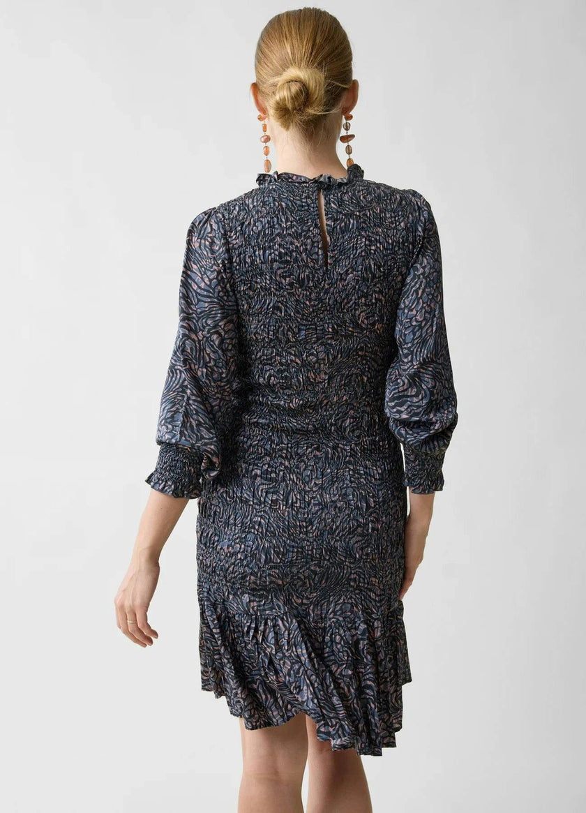 Long Sleeve Smocked Maternity Mini Dress