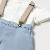 White & Blue Suspenders Set