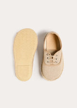 Linen Lace-up Espadrilles in Beige (24-35EU)
