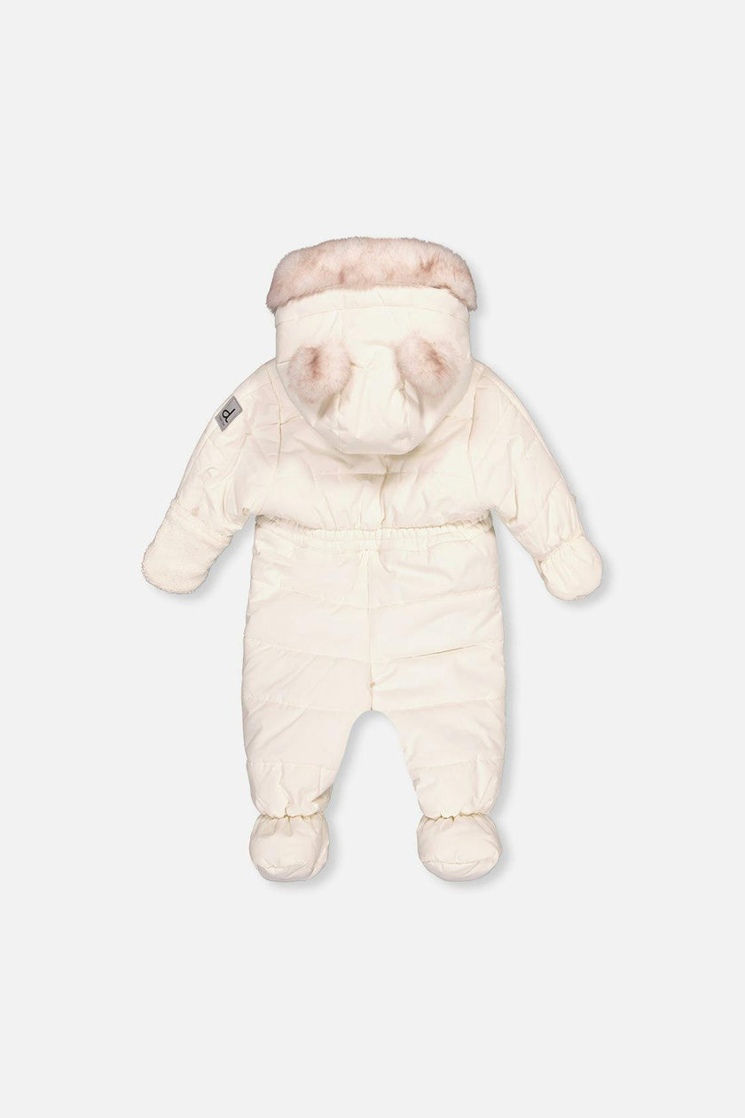 Baby One Piece Snowsuit For Car Seats Off White