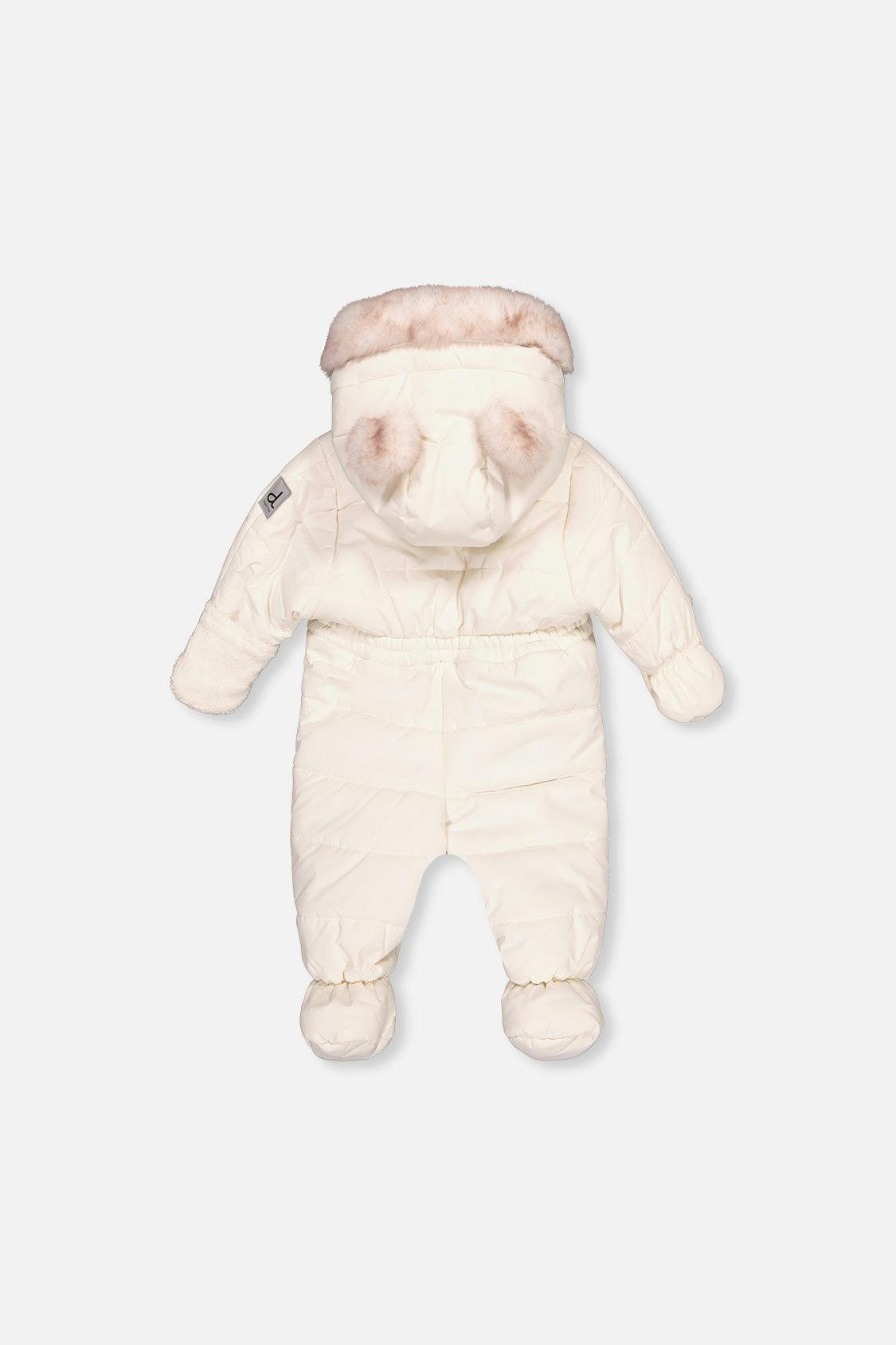 Baby One Piece Snowsuit For Car Seats Off White