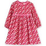 Toddler Floral Print Lace Trim Long Sleeve Dress