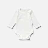 Organic Cotton Pointelle Long Sleeve Romper