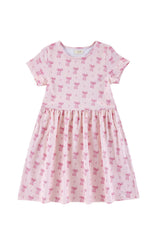 Mid Weight French Terry Twirl Dress, Lovely Bow