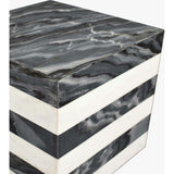 Felix 15" Contemporary Natural Marble Handmade Cube End Table