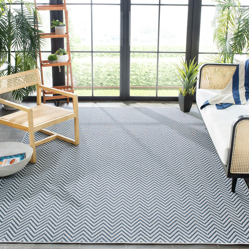 Bermuda Vera Indoor/Outdoor Rug, Blue/cream