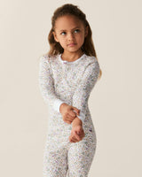 Kid's Pima Snug Fit Pajama Set in Meadow Bloom