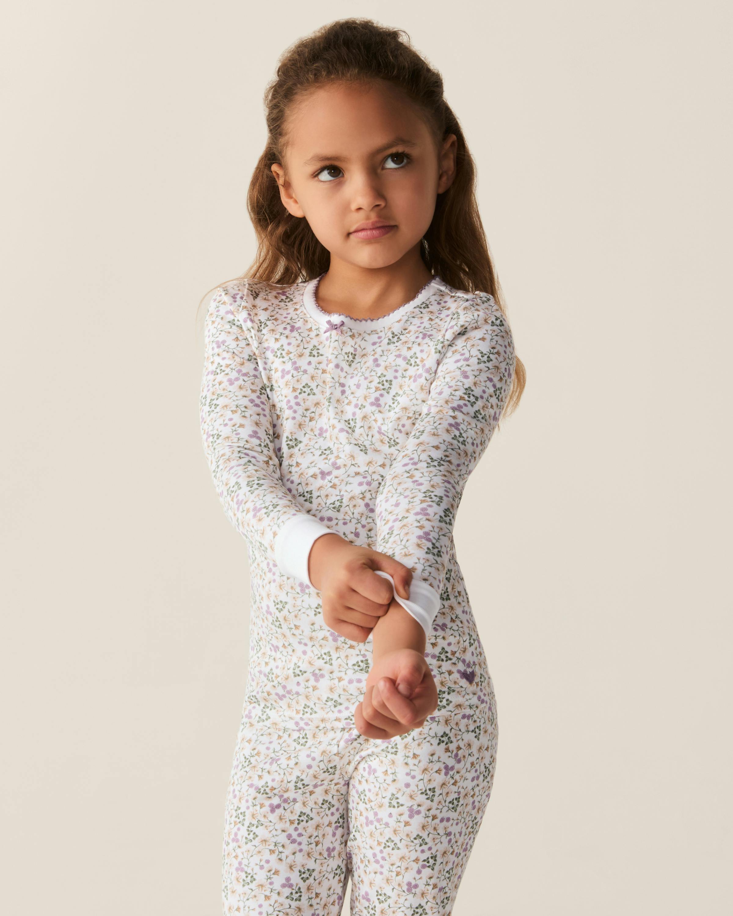 Kid's Pima Snug Fit Pajama Set in Meadow Bloom