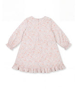 Elise Baby Dress Long Sleeves, Flowery Light Pink