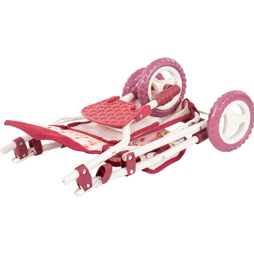 Gotz 3‑Wheel Doll Buggy "Happy Flower" – Compact Flower‑Print Doll Stroller with Sunshade
