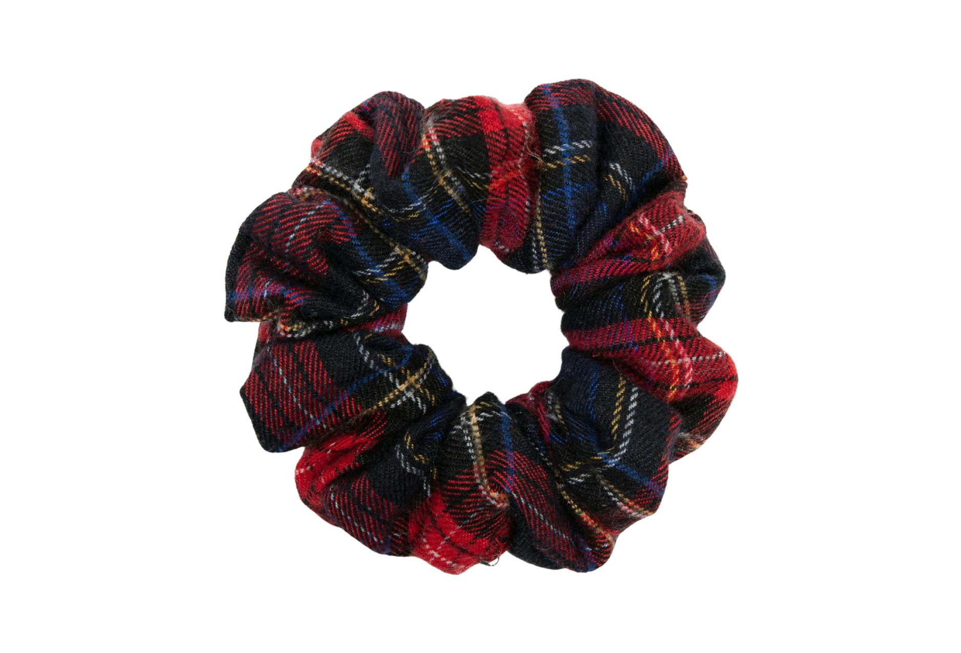 Winter Check Scrunchie