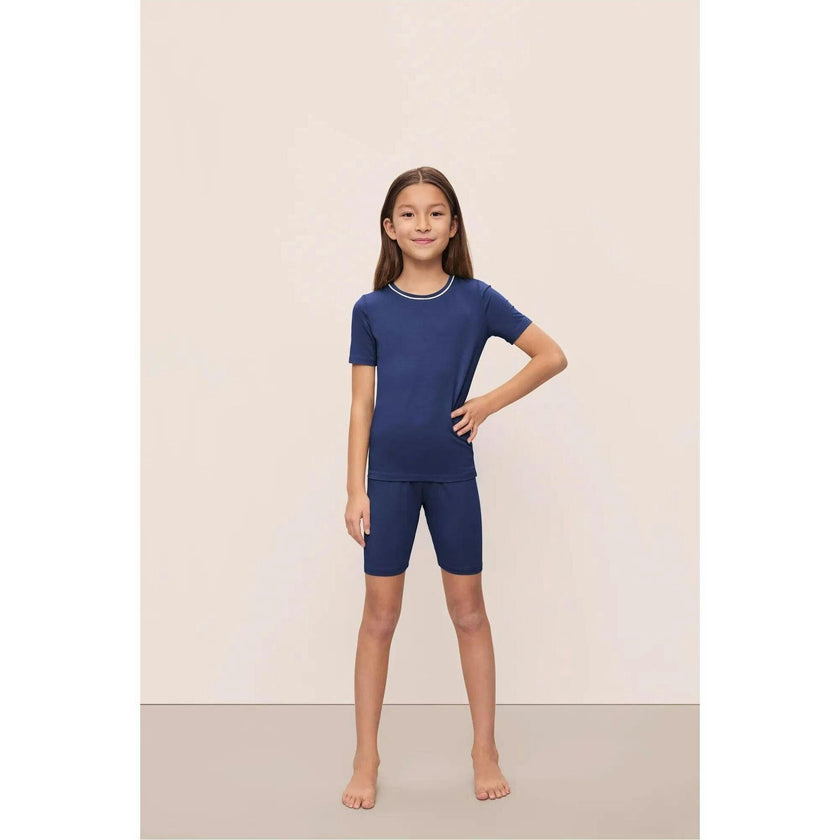 Kids TENCEL™ Modal Unisex Short PJ Set, Blue