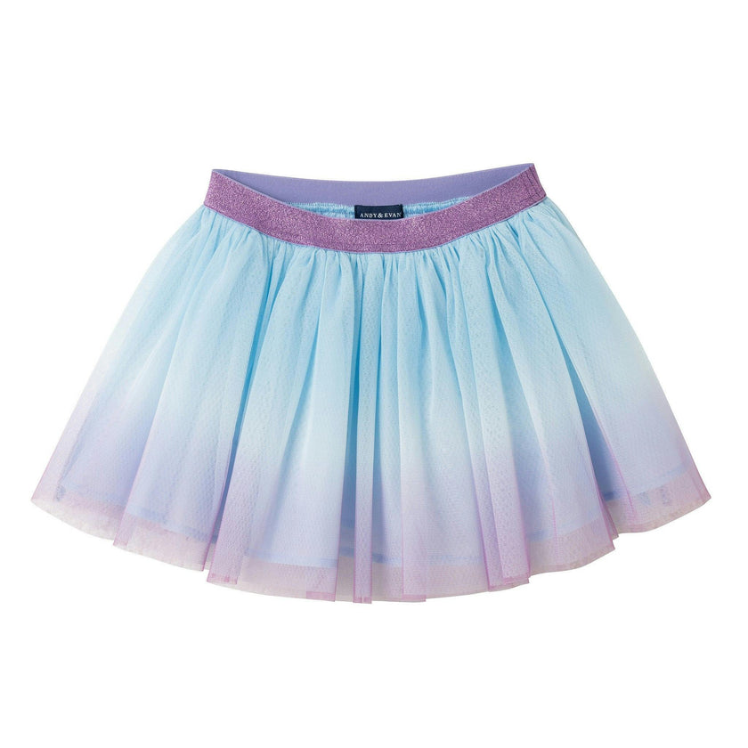 Tie Front Tee & Tutu Skirt | Blue Ombre