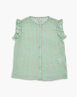 Noemie Top Mint Stripe Crepon