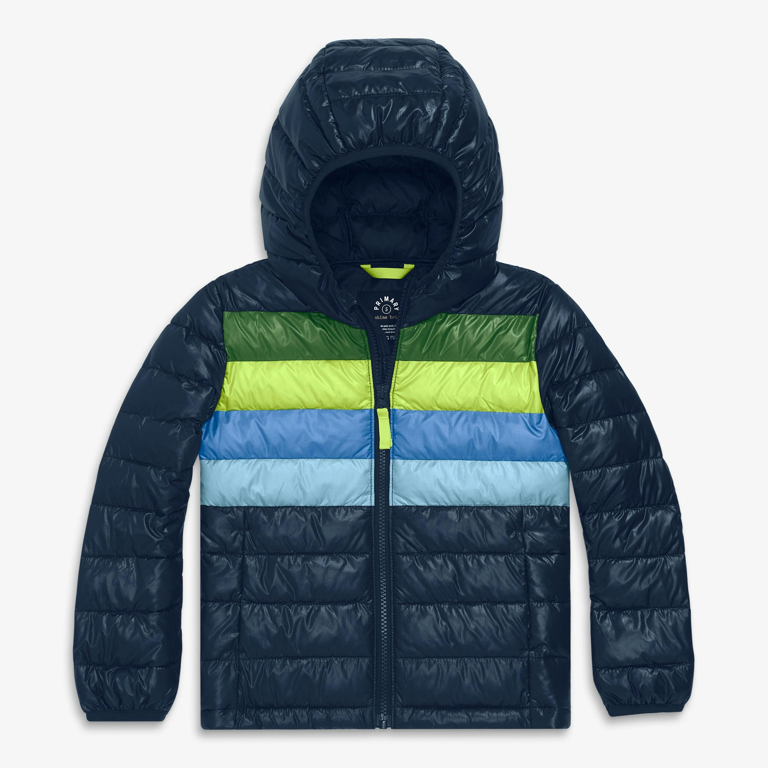 Kids lightweight puffer jacket in stripe