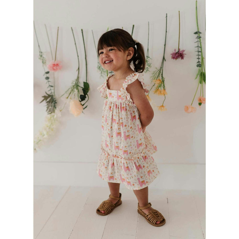 Girl's Drop-Waist Peplum Dress