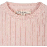 Organic Short Sleeve Cable Sweater, Pink