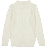 Split Style Knit Mao Collar Crew Fit Sweater