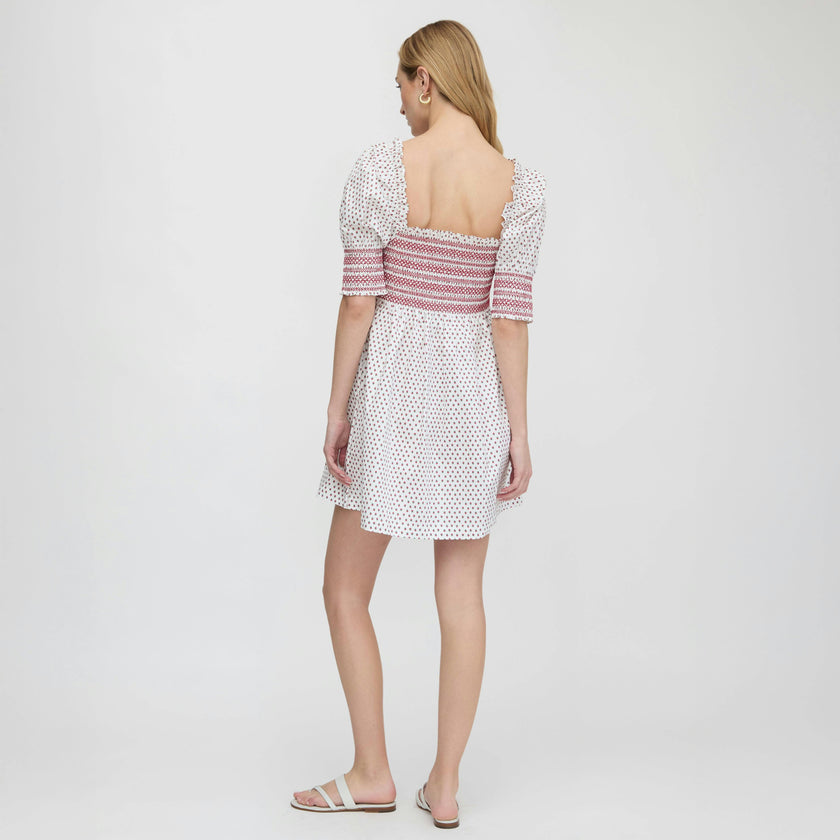 The Lila Nap Dress - White Poppy Half Drop
