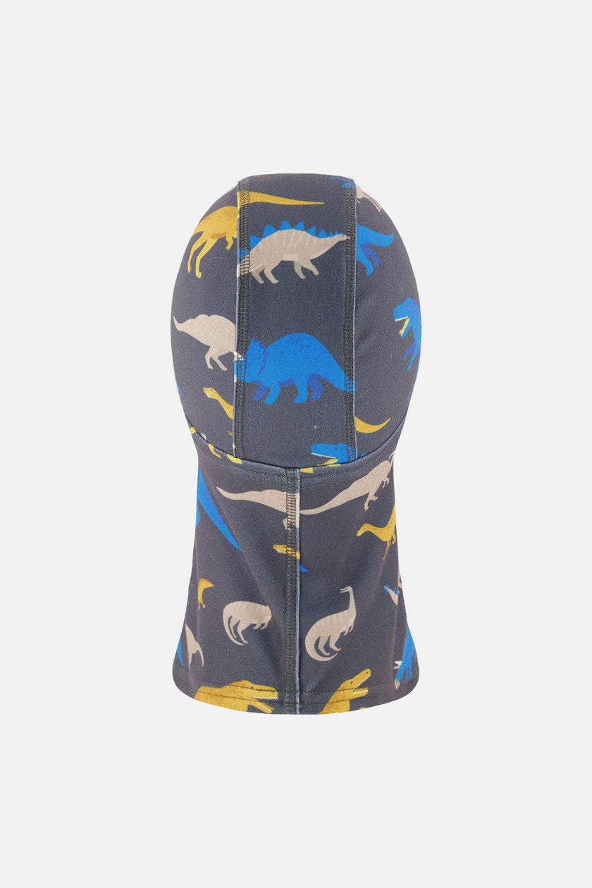 Brushed Jersey Balaclava Grey and Blue Dinosaur Print