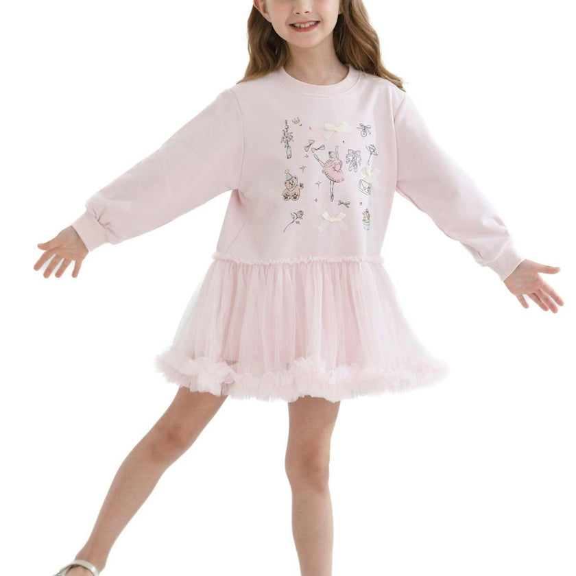 Pink Ballet Ruffle Bow Dress