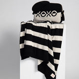 Xoxo Reversible Stripes Blanket Travel Set