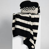 Xoxo Reversible Stripes Blanket Travel Set